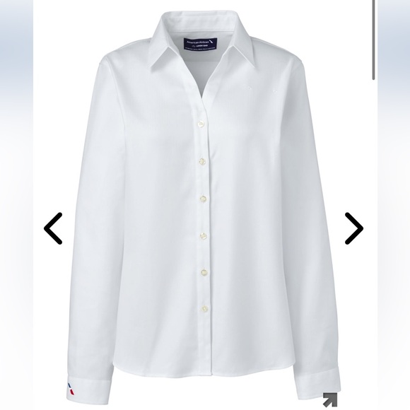Women’s American Airlines Long Sleeve Solid Herringbone Blouse - Picture 1 of 6